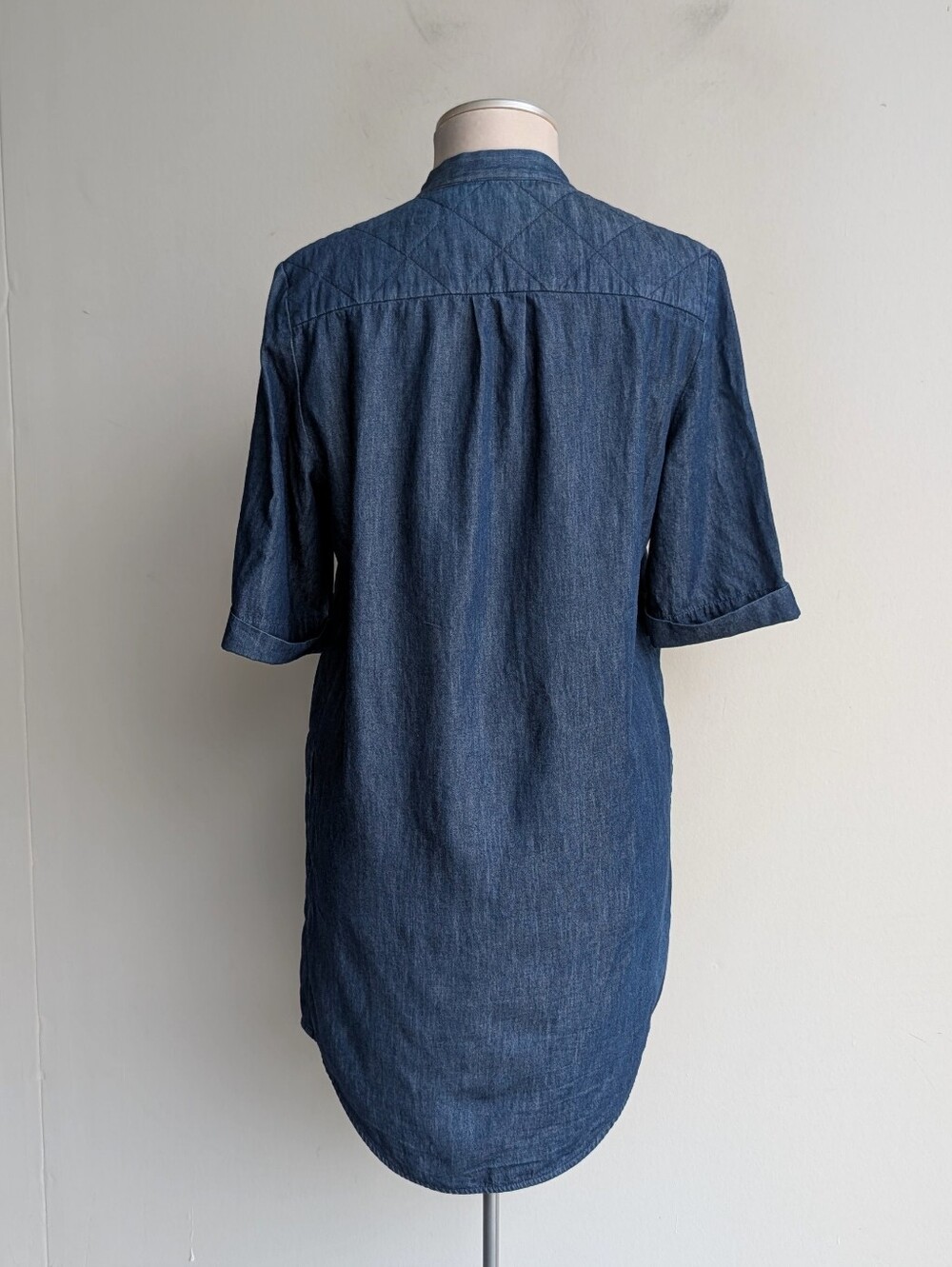 Eve Gravel Quilted Denim Button-Front Shirt Dress - Picture 4 of 5